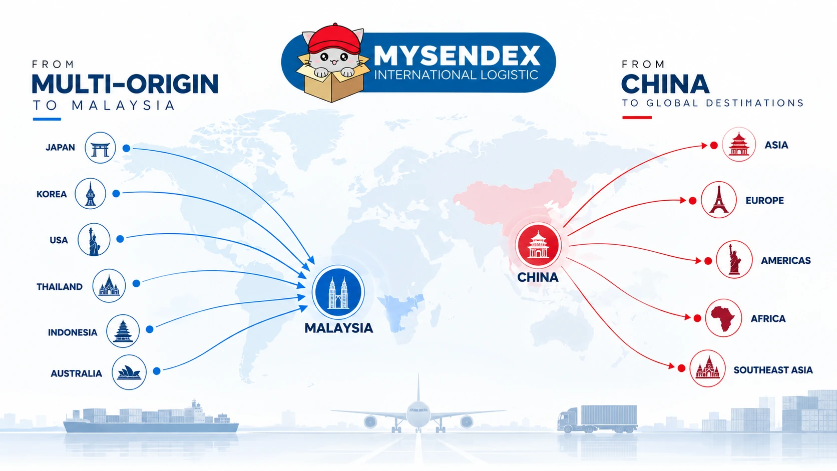 MYSENDEX cross-border logistics network direction